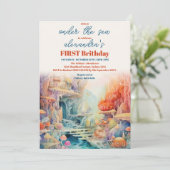 Waterverf onder Zee Vrienden kinderen van zaterdag Kaart (Staand voorkant)