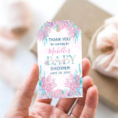 Waterverf Onderaan het Zee Baby shower Dank u wel Cadeaulabel