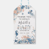 Waterverf Onderaan het Zee Baby shower Dank u wel Cadeaulabel (Voorkant)