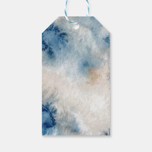 Waterverf Onderaan het Zee Baby shower Dank u wel Cadeaulabel (Achterkant)