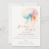 Waterverf onderwater kwal Baby shower Kaart (Voorkant)