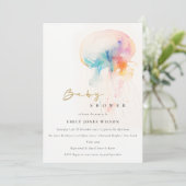 Waterverf onderwater kwal Baby shower Kaart (Staand voorkant)