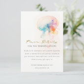 Waterverf onderwater kwal bruiloft details informatiekaartje (Staand voorkant)