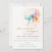 Waterverf onderwater kwal paren douchen kaart (Voorkant)