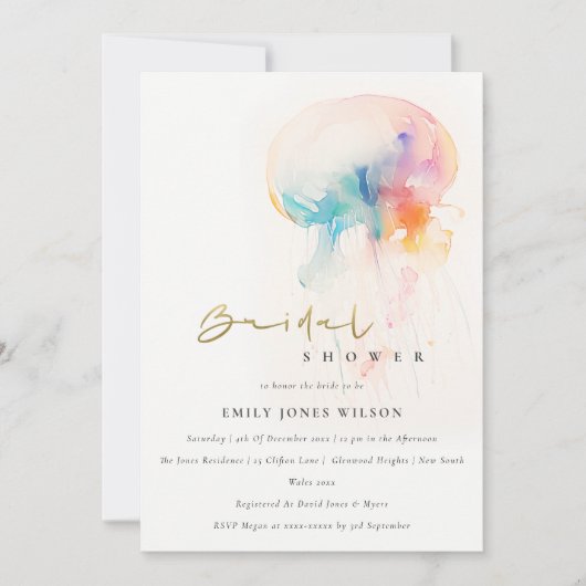 Waterverf onderwater kwal Vrijgezellenfeest Kaart (Voorkant)