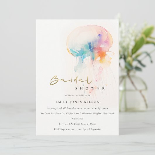 Waterverf onderwater kwal Vrijgezellenfeest Kaart (Staand voorkant)