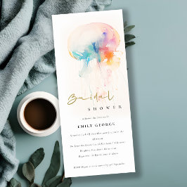 Waterverf onderwater kwal Vrijgezellenfeest Kaart