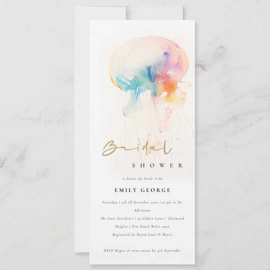 Waterverf onderwater kwal Vrijgezellenfeest Kaart (Voorkant)