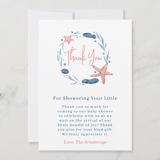 Waterverf Onderwater Zeesterren & Koraalrif Bedankkaart