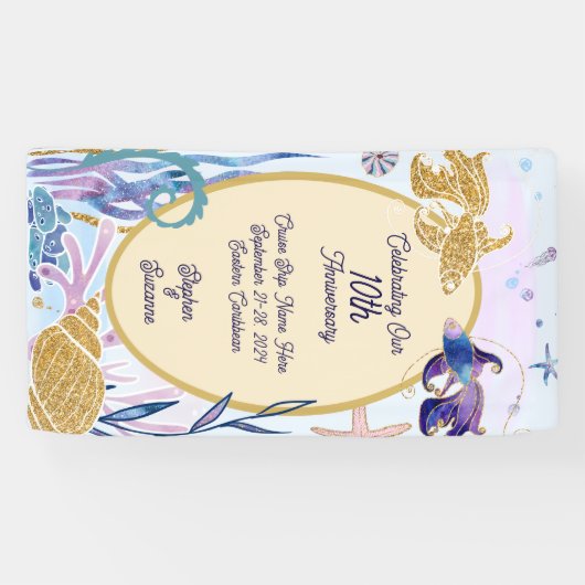 Waterverf Onderzeese Jubileum kruising Spandoek (Horizontaal)