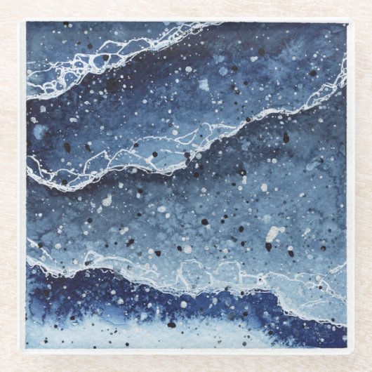 Waterverf Onderzetter Waves (Voorkant)