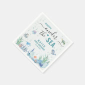 Waterverf One-der Het zee 1e verjaardag Servet (Hoek)