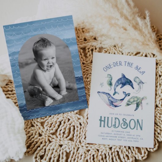 Waterverf One-der the Zee Uitnodiging