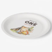 Waterverf One Happy Camper 1e verjaardagsfeestje Papieren Bordje (Gekanteld)