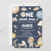 Waterverf One Small Step Space Dieren Verjaardag Kaart (Voorkant)