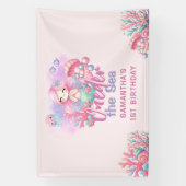 Waterverf ONEder Het Zee 1e Verjaardag Spandoek (Verticaal)