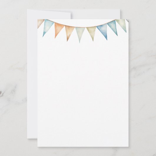 Waterverf Onederful Teddy Bear Boy 1e Verjaardag Kaart (Achterkant)