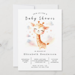 Waterverf Online Giraffe Baby shower Kaart
