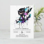 Waterverf Online Ninja Meisje Verjaardag Kaart (Staand voorkant)