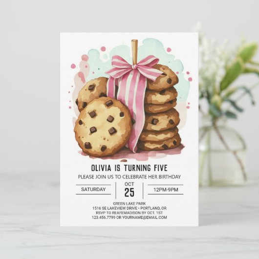 Waterverf Online Whimsical Cookies Verjaardag Kaart (Staand voorkant)