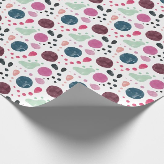 Waterverf onregelmatige poka Dots Pattern Wrapping Cadeaupapier (Hoek)