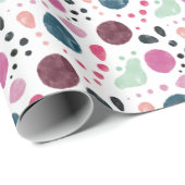 Waterverf onregelmatige poka Dots Pattern Wrapping Cadeaupapier (Rol Hoek)