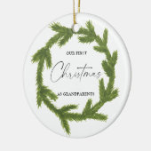 Waterverf Ons eerste kerstfeest als grootouders Ce Keramisch Ornament (Links)