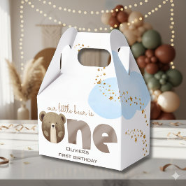 Waterverf Ons kleine beer is één baby verjaardag Bedankdoosjes