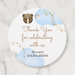 Waterverf Ons kleine beer is één baby verjaardag Bedankjes Labels