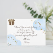 Waterverf Ons kleine beer is één baby verjaardag Bedankkaart (Staand voorkant)