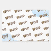 Waterverf Ons kleine beer is één baby verjaardag Inpakpapier Vel (Voorkant 2)