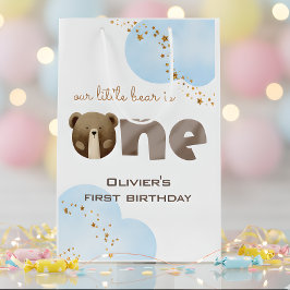Waterverf Ons kleine beer is één baby verjaardag Medium Cadeauzakje