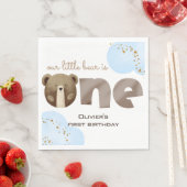 Waterverf Ons kleine beer is één baby verjaardag Servet (Insitu)