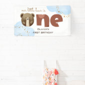 Waterverf Ons kleine beer is één baby verjaardag Spandoek (Insitu)