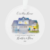 Waterverf Ons nieuwe adres Aangepaste homeforum Fo Ornament (voorkant)