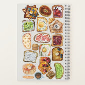 Waterverf Ontbijt Flat Lay: een toast op de ochten Notitieboek (Achterkant)