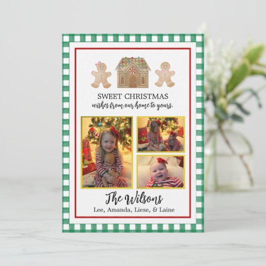 Waterverf ontbijtkoek en Kaart voor kerstmis (Staand voorkant)