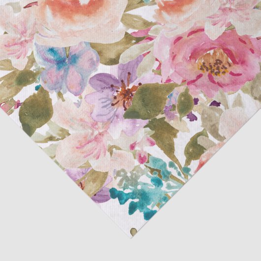 Waterverf ontkoppeling met Pinks en Peach Tissuepapier (Detail)