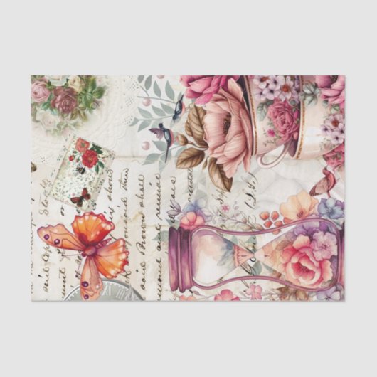 Waterverf ontkoppeling van collage Tissuepapier (Voorkant)