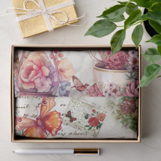  Waterverf ontkoppeling van collage Tissuepapier (Geschenk)