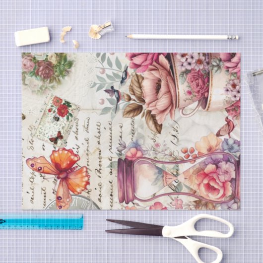  Waterverf ontkoppeling van collage Tissuepapier (Craft)