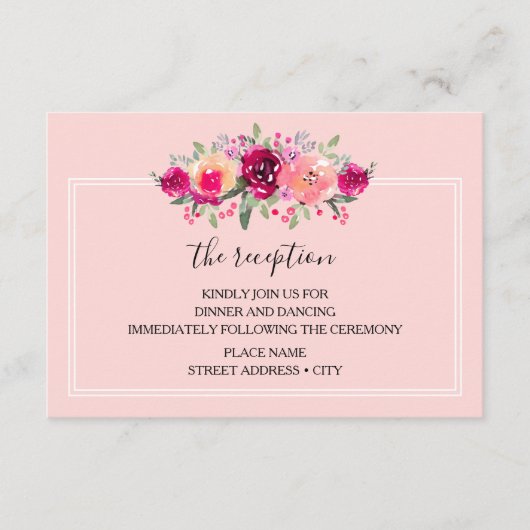 Waterverf - Ontvangst van het huwelijk Informatiekaartje (Voorkant)