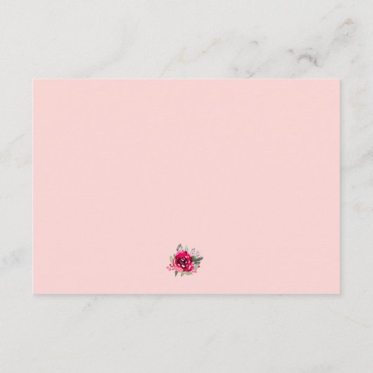 Waterverf - Ontvangst van het huwelijk Informatiekaartje (Achterkant)