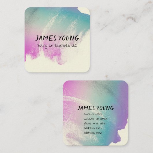waterverf ontwerp aangepast visitekaartje (Voorkant / Achterkant)