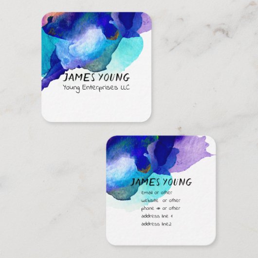 waterverf ontwerp aangepast visitekaartje (Voorkant / Achterkant)