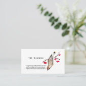 Waterverf ontwerp Bos vogel waxwing. Visitekaartje (Staand voorkant)