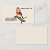 Waterverf ontwerp bosvogel bullfinch visitekaartje (Voorkant / Achterkant)