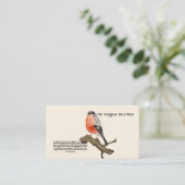 Waterverf ontwerp bosvogel bullfinch visitekaartje (Staand voorkant)