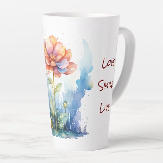 Waterverf ontwerp latte mok (Rechterhoek)