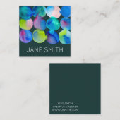 Waterverf ontwerp moderne, stijlvolle creatieve in vierkante visitekaartje (Voorkant / Achterkant)